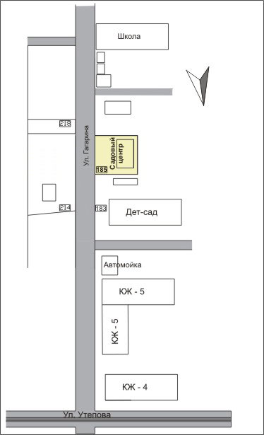 Схема проезда в наш магазин Садовый центр на Гагарина